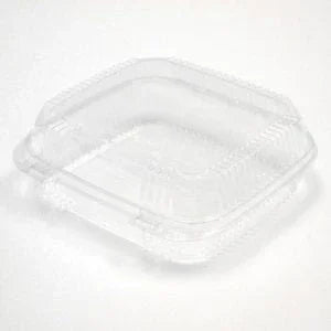 C18-1120, 8 X 8 CLEAR HINGED LID CONTAINER (200/CS) Corporate Facility Supply