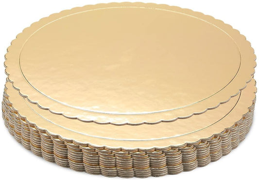 CAKE BOARD 8 X .080, SCALLOPED, GOLD (200/CS) Corporate Facility Supply