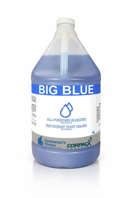 Big Blue 4L all-purpose cleaner, neutral pH, contractor's choice for facility supply