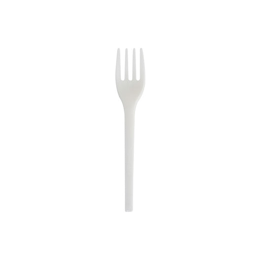 6.5" CPLA FORK, COMPOSTABLE, MEDIUM, WHITE, 1000/CS (EG-CPLA-BF6.5)