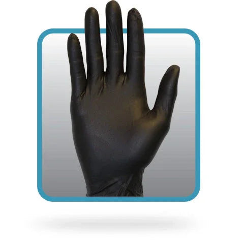 POWDER FREE BLACK NITRILE GLOVE medium - 6MIL Corporate Facility Supply