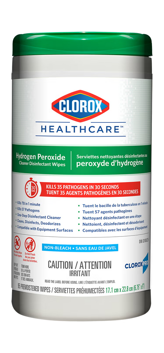CLOROX HEALTHCARE PEROXIDE CLNR DISINFECTANT WIPES (95 X 6/CS) Corporate Facility Supply