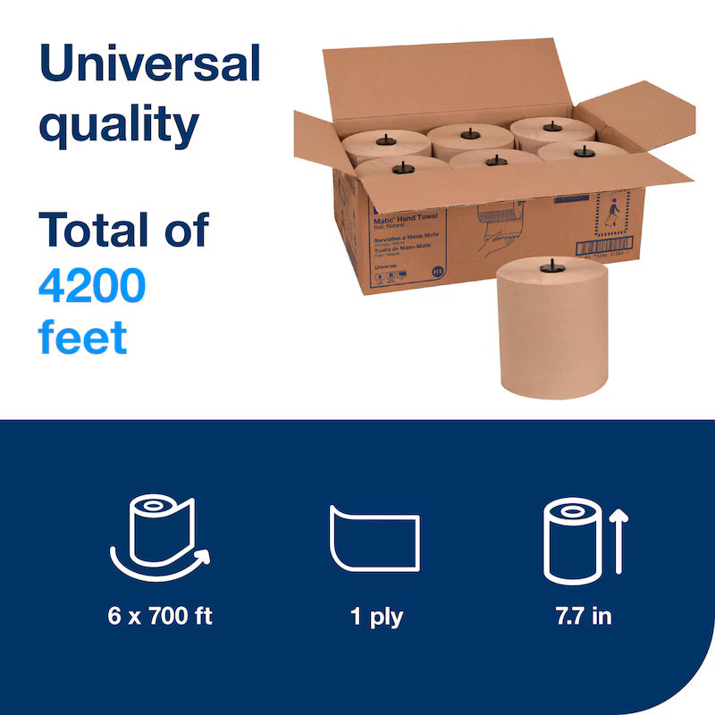 TORK UNIVERSAL HAND TOWEL ROLL - KRAFT (6 X 700') - H1