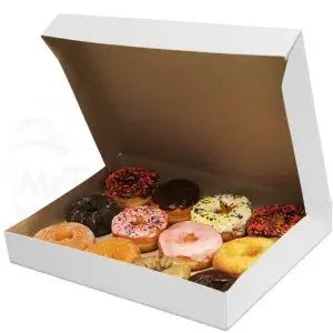 DONUT BOX, 10 X 7 X 3.5 (100/BDL) WHITE/PLAIN Corporate Facility Supply