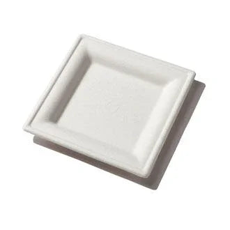 COMPOSTABLE PLATE - SQUARE (500/CS) - 8 inch square Corporate Facility Supply