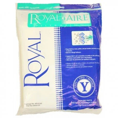 ROYAL TYPE "Y" BAG, CR50005/WINDTUNNEL (7 PKG) PART # 43655127 Corporate Facility Supply
