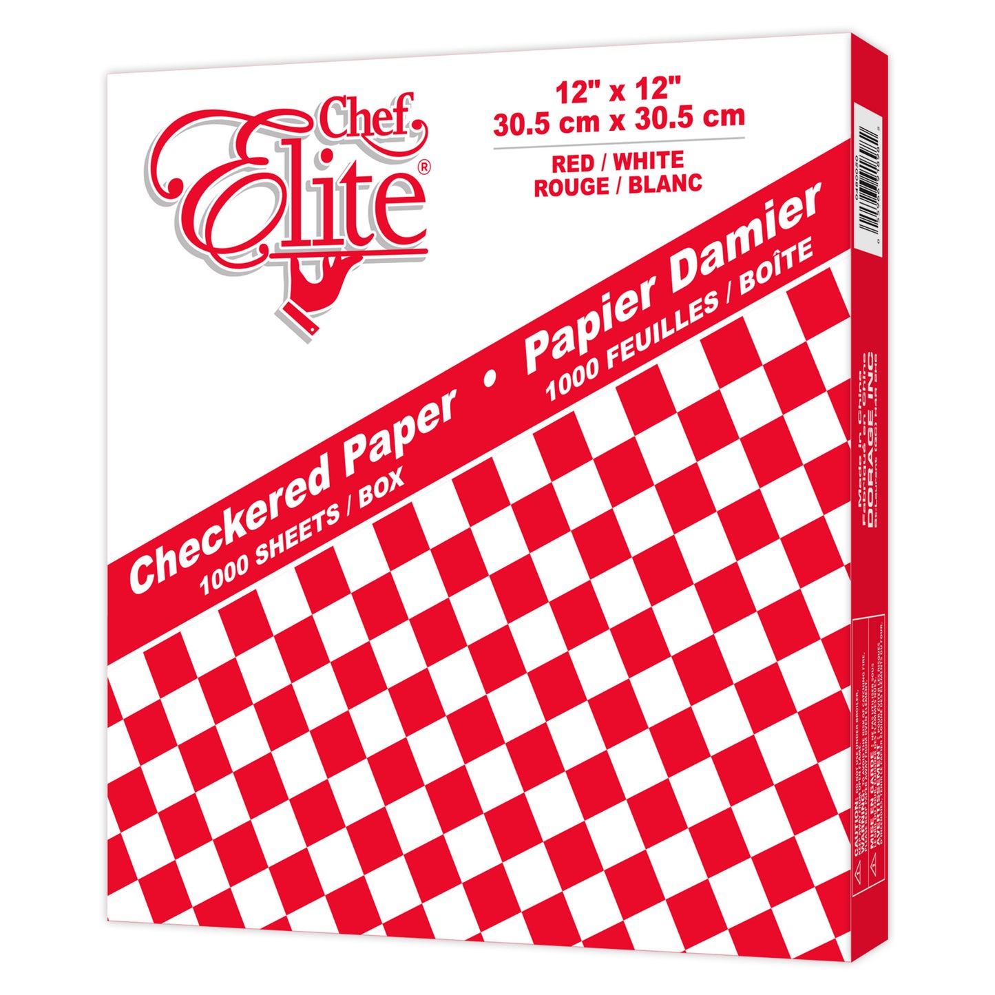 12 X 12 CHECKERED WAX PAPER, RED (2000/CS)