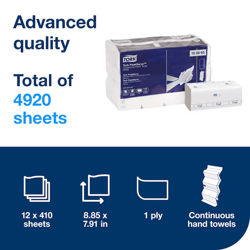 TORK PEAKSERVE ESSUIE-MAINS À DÉVIDEMENT CENTRAL (12 X 410) - H5