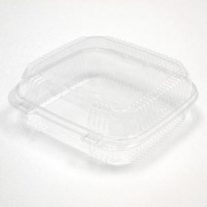 C18-1120, 8 X 8 CLEAR HINGED LID CONTAINER (200/CS)