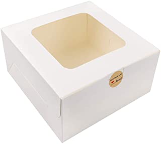 CAKE BOX, 9 X 6 X 2.5 W/WINDOW WHITE (250/BDL)
