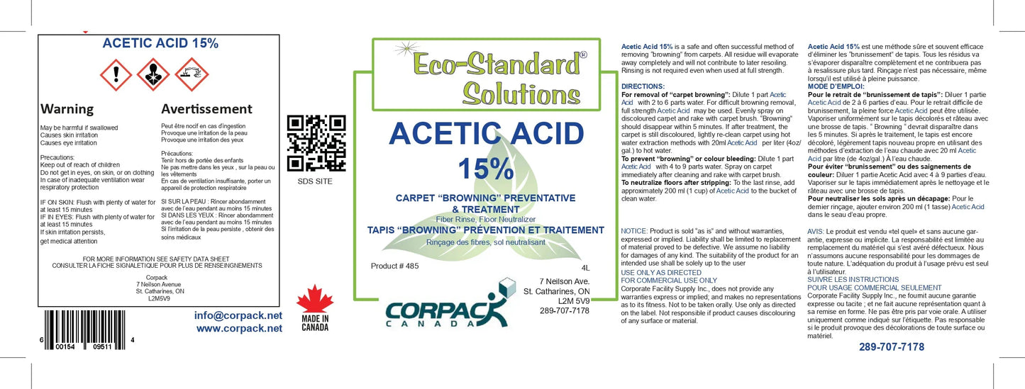 ACETIC ACID - 4L Corporate Facility Supply