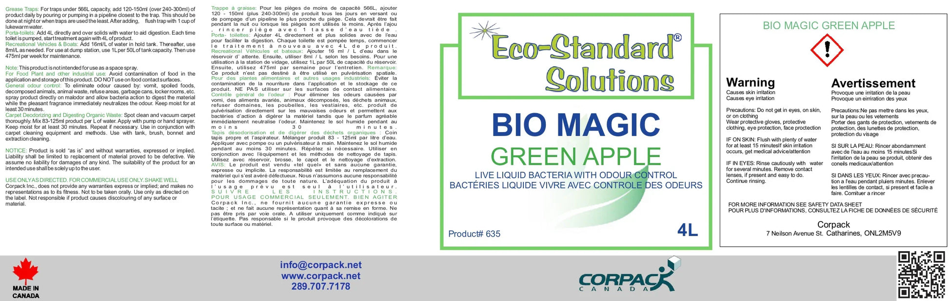 BIO MAGIC GREEN APPLE -  4L Corporate Facility Supply