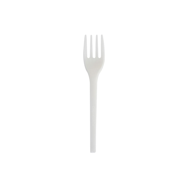6.5" CPLA FORK, COMPOSTABLE, MEDIUM, WHITE, 1000/CS (EG-CPLA-BF6.5)