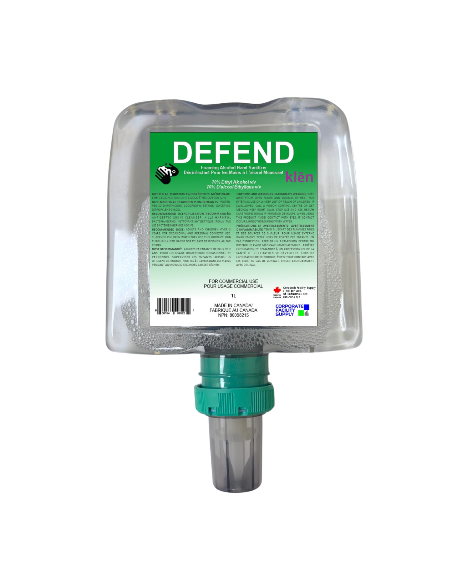KLEN DEFEND FOAM HAND SANITIZER - 6x1L Foam