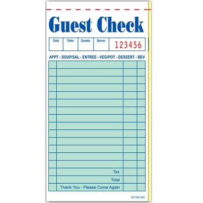 GUEST CHECK 24797 (QUEENS COACH) (2000/CS)