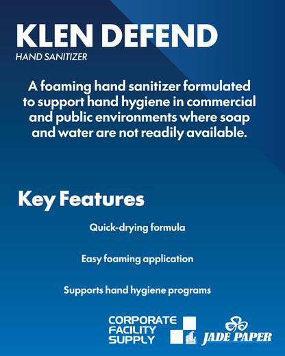 KLEN DEFEND FOAM HAND SANITIZER - 4 X 1.25L Foam