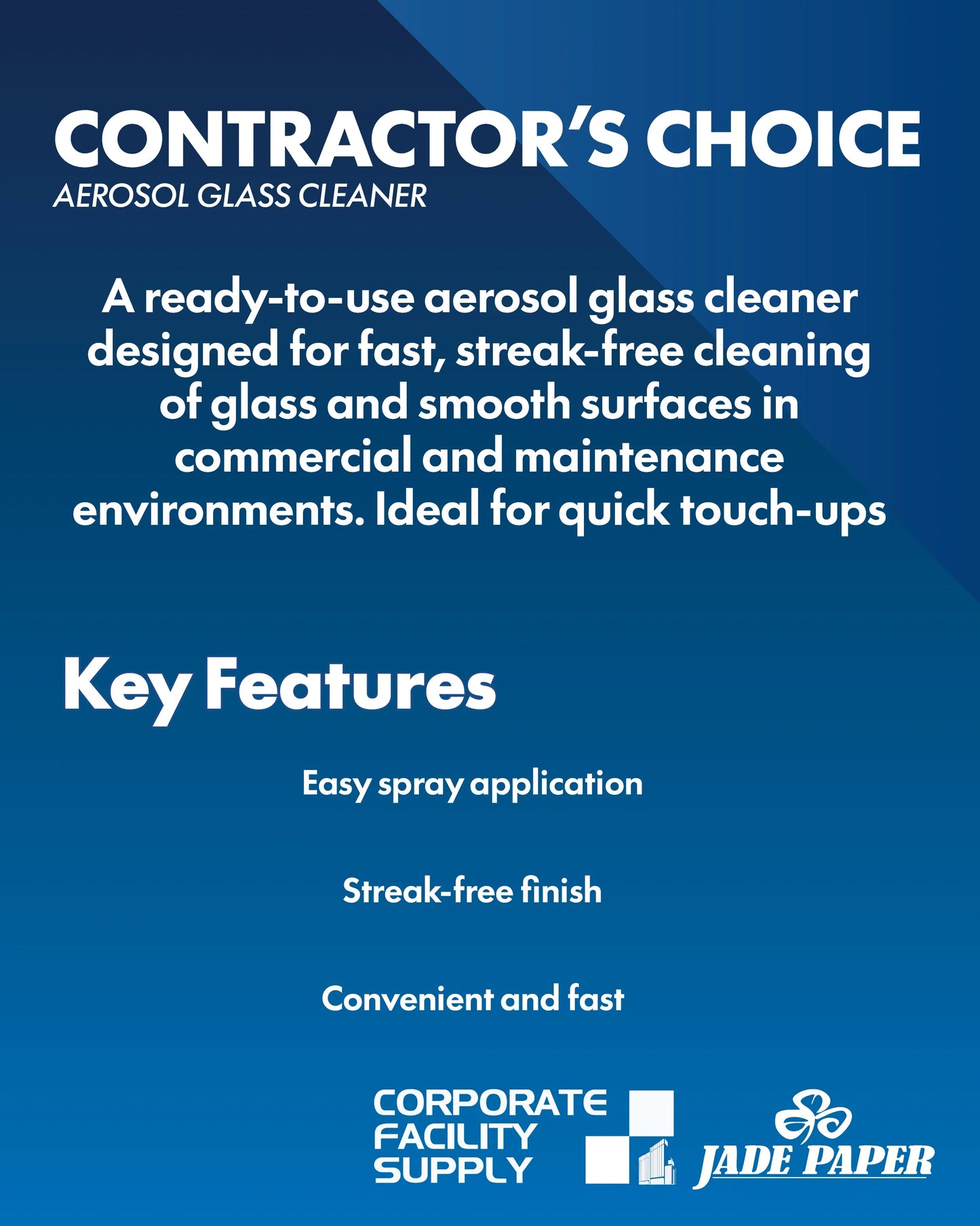 ULTIMATE GLASS CLEANER - AEROSOL Corporate Facility Supply