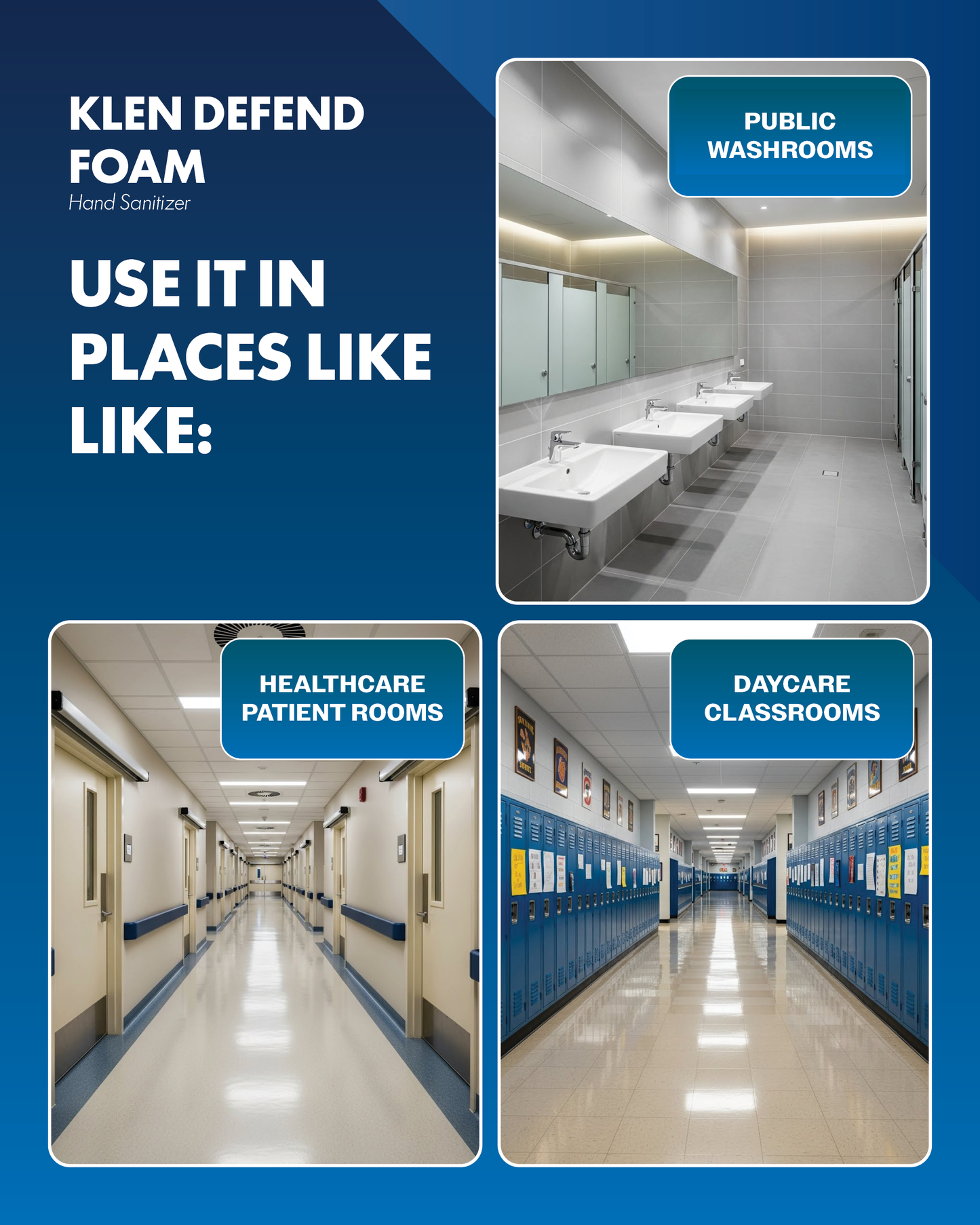 KLEN DEFEND FOAM HAND SANITIZER - 4 X 1.25L Foam