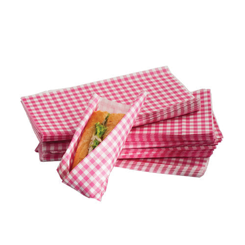12 X 12 CHECKERED WAX PAPER, RED (2000/CS)