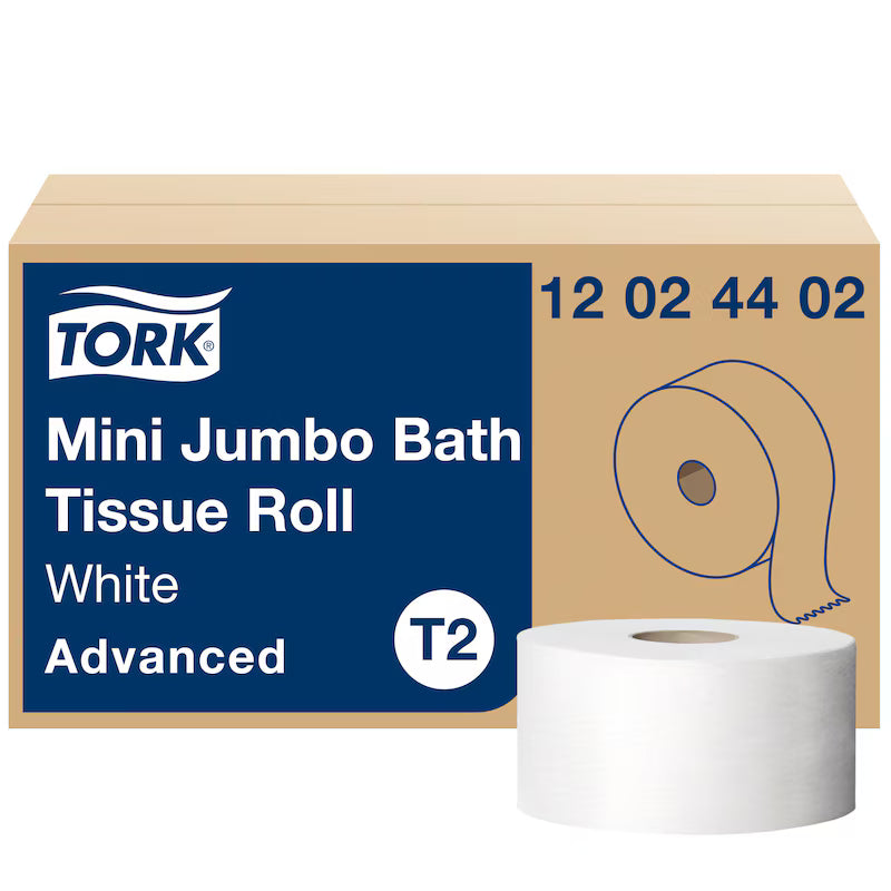 TORK ADVANCED BATH TISSUE MINI JUMBO ROLL - 2 PLY, 12 x 751FT (12024402)