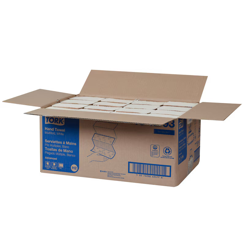 TORK ADVANCED HAND TOWEL INTERFOLD, 3 PANEL (16x189/3,024 case)