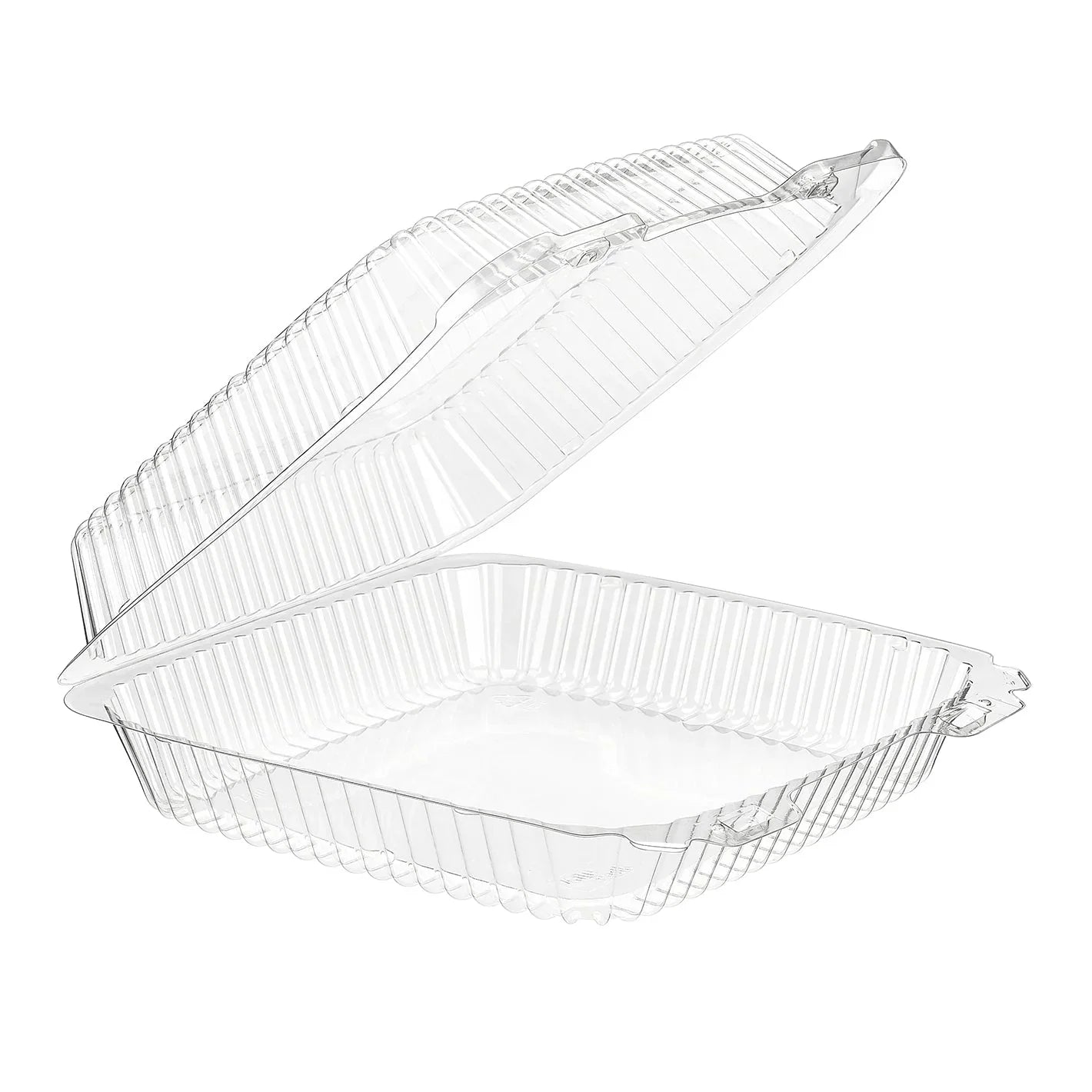 VPP730, 9 X 9 CLEAR HINGED LID CONTAINER (200/CS) Corporate Facility Supply