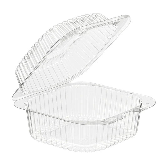 VPP756, 6 X 6 CLEAR HINGED LID CONTAINER (500/CS) Corporate Facility Supply