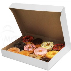 DONUT BOX, 10 X 7 X 3.5 (100/BDL) WHITE/PLAIN