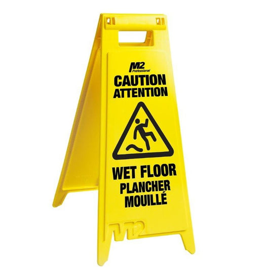 FOLDING WET FLOOR SIGN - YELLOW