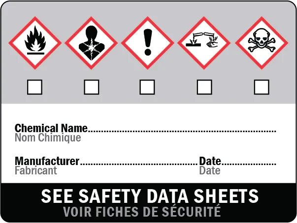 WHIMIS LABEL (CHEM. RESISTANT) Corporate Facility Supply