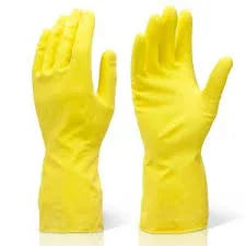 YELLOW RUBBER GLOVES - medium Corporate Facility Supply