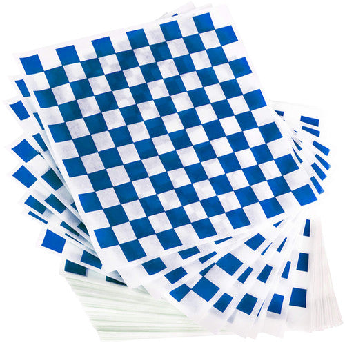 12 X 12 CHECKERED WAX PAPER, Blue (2000/CS)