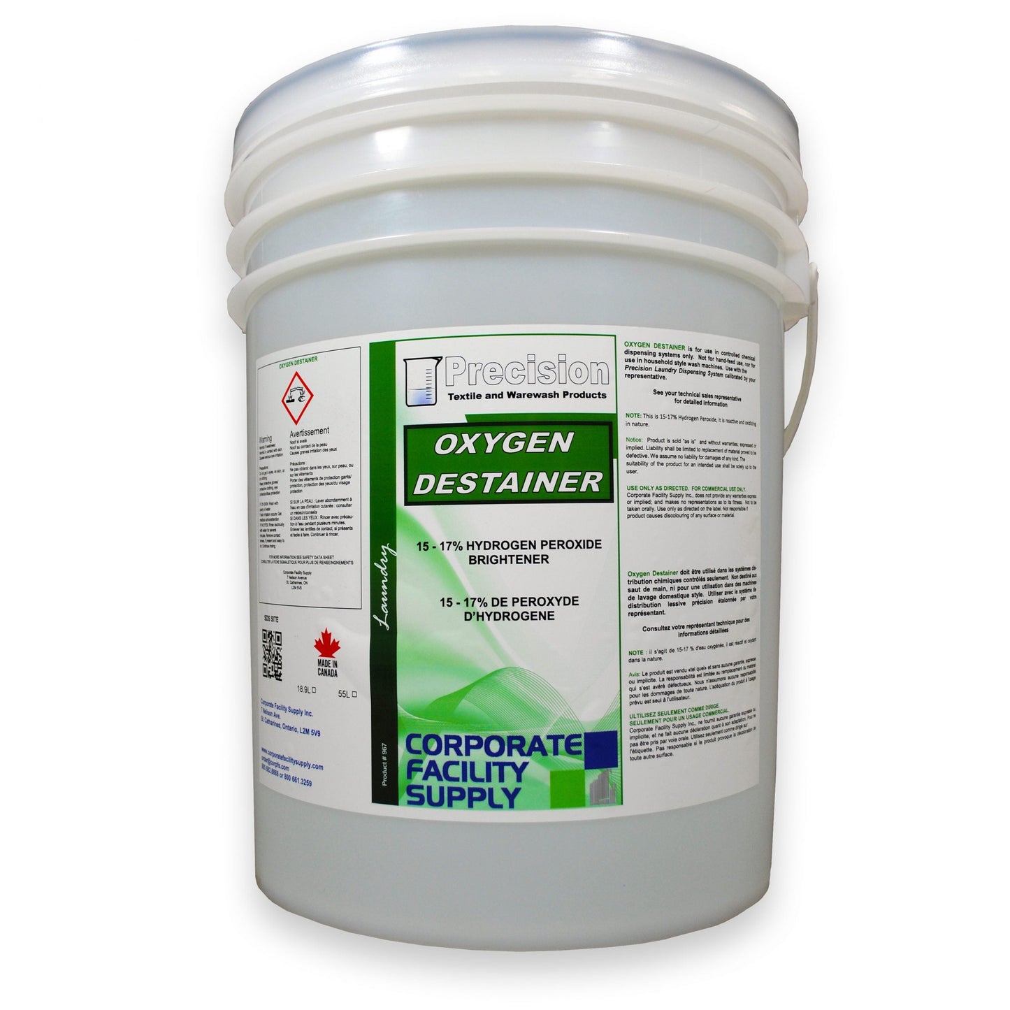 PRECISION OXYGEN DESTAINER, 15-16% HYDROGEN PEROXIDE - 20L