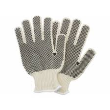 Poly/Cotton, String Knit Glove-Dotted