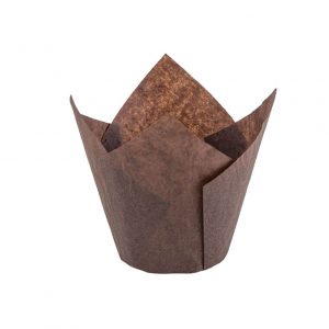 Tulip Baking cup Brown 160 X 160 X 50 (100/SLV)