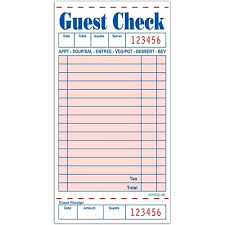GUEST CHECK 10 X 5 BOOKS 1PLY WS0240