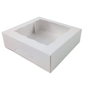 BAKERY BOX 8 X 8 X 2.5 WHITE W/WINDOW